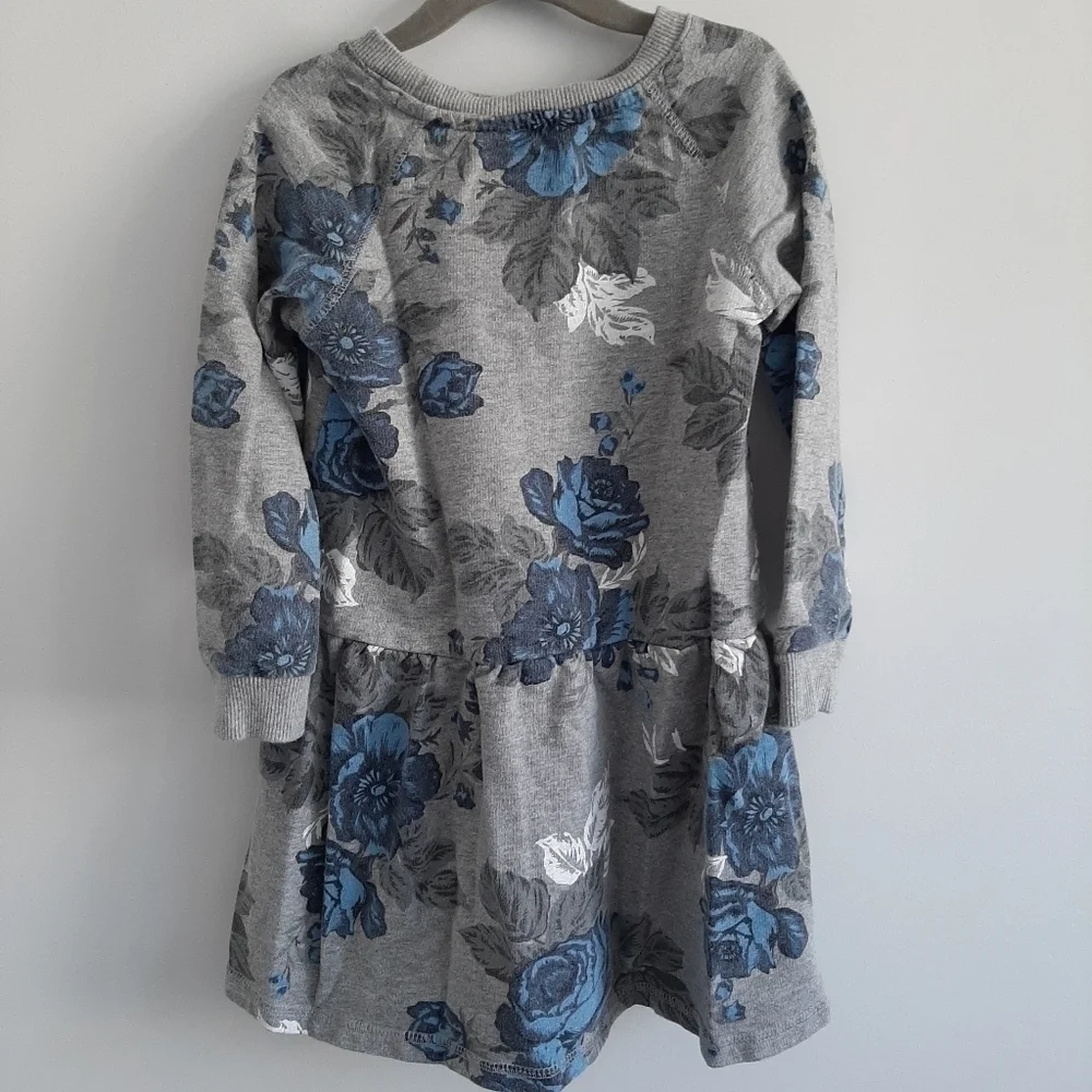 Joe Fresh Floral Print Grey Sweatshirt Dress size 5 - Picture 2 of 11